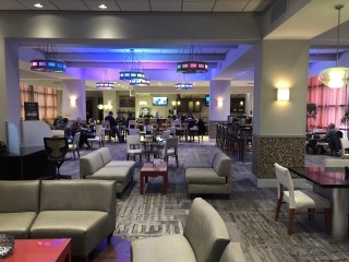 Dining area at the Albany Marriott