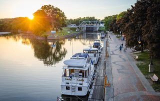Boats at Sunset on the Erie Canal in Waterford